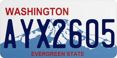 WA license plate AYX2605