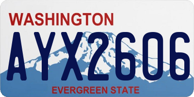 WA license plate AYX2606