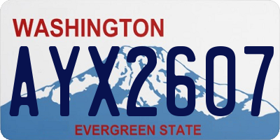 WA license plate AYX2607