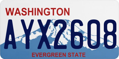 WA license plate AYX2608