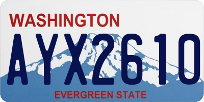 WA license plate AYX2610