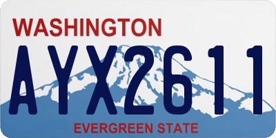 WA license plate AYX2611