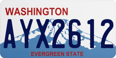 WA license plate AYX2612