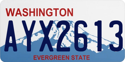 WA license plate AYX2613