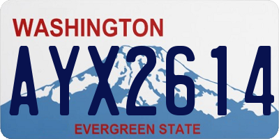 WA license plate AYX2614