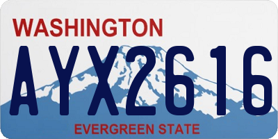 WA license plate AYX2616