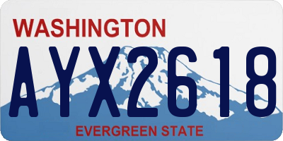 WA license plate AYX2618