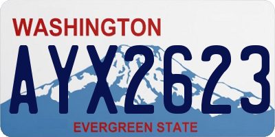 WA license plate AYX2623