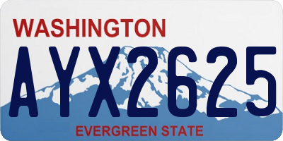 WA license plate AYX2625