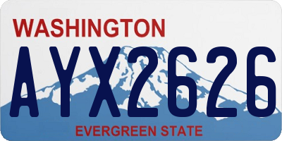 WA license plate AYX2626