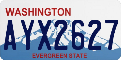 WA license plate AYX2627