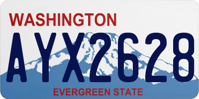 WA license plate AYX2628