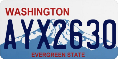 WA license plate AYX2630