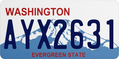 WA license plate AYX2631