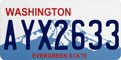 WA license plate AYX2633