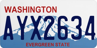 WA license plate AYX2634