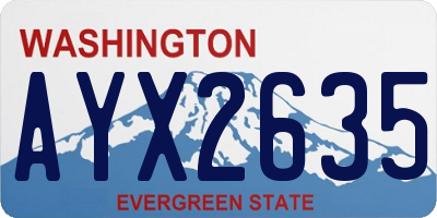 WA license plate AYX2635