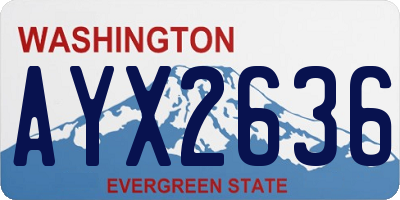 WA license plate AYX2636