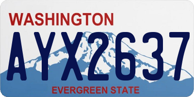 WA license plate AYX2637