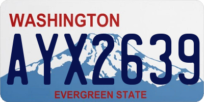 WA license plate AYX2639