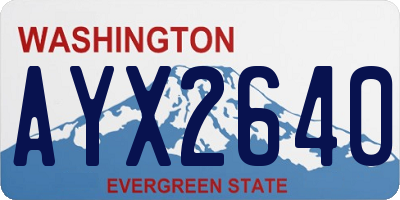 WA license plate AYX2640