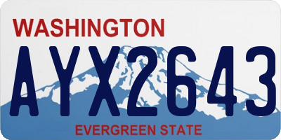 WA license plate AYX2643