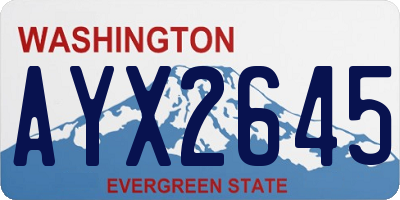 WA license plate AYX2645