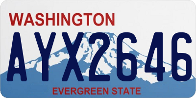 WA license plate AYX2646