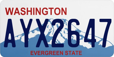 WA license plate AYX2647