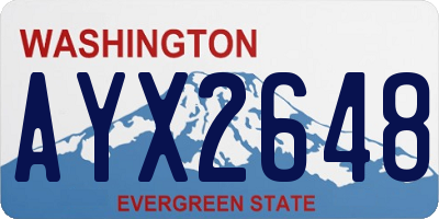 WA license plate AYX2648