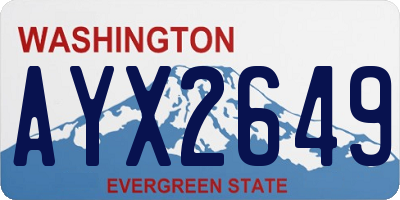 WA license plate AYX2649