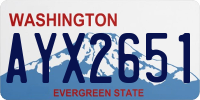 WA license plate AYX2651