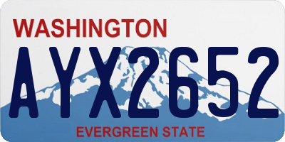 WA license plate AYX2652