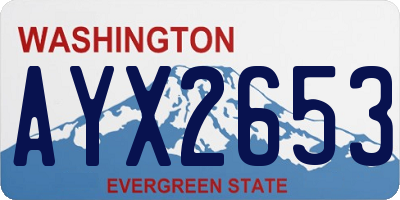 WA license plate AYX2653