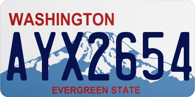 WA license plate AYX2654