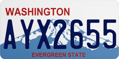 WA license plate AYX2655