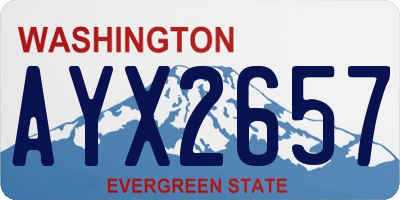 WA license plate AYX2657