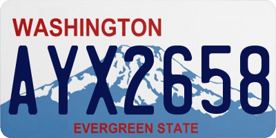 WA license plate AYX2658