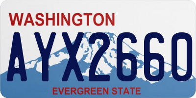 WA license plate AYX2660