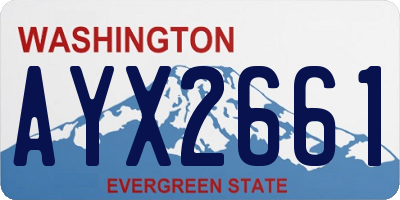 WA license plate AYX2661