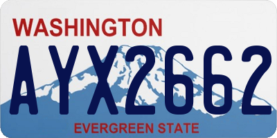 WA license plate AYX2662