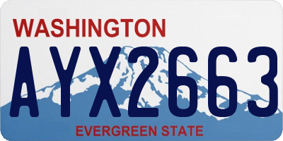 WA license plate AYX2663