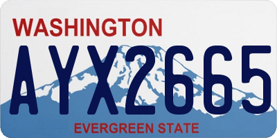 WA license plate AYX2665