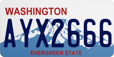 WA license plate AYX2666