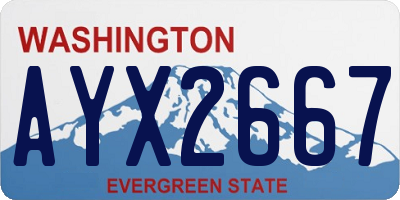 WA license plate AYX2667