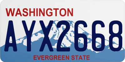 WA license plate AYX2668