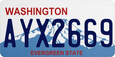 WA license plate AYX2669