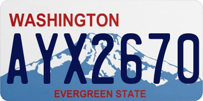 WA license plate AYX2670