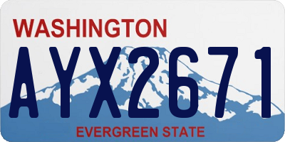 WA license plate AYX2671