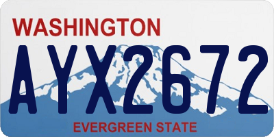 WA license plate AYX2672